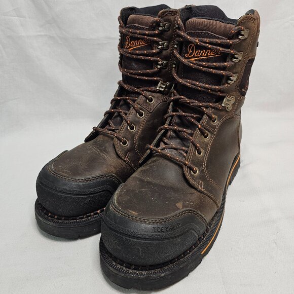 DANNER Trakwelt 8" Waterproof Leather Safety Boots Brown 13243 Men's Size 9D EUC - Picture 4 of 14